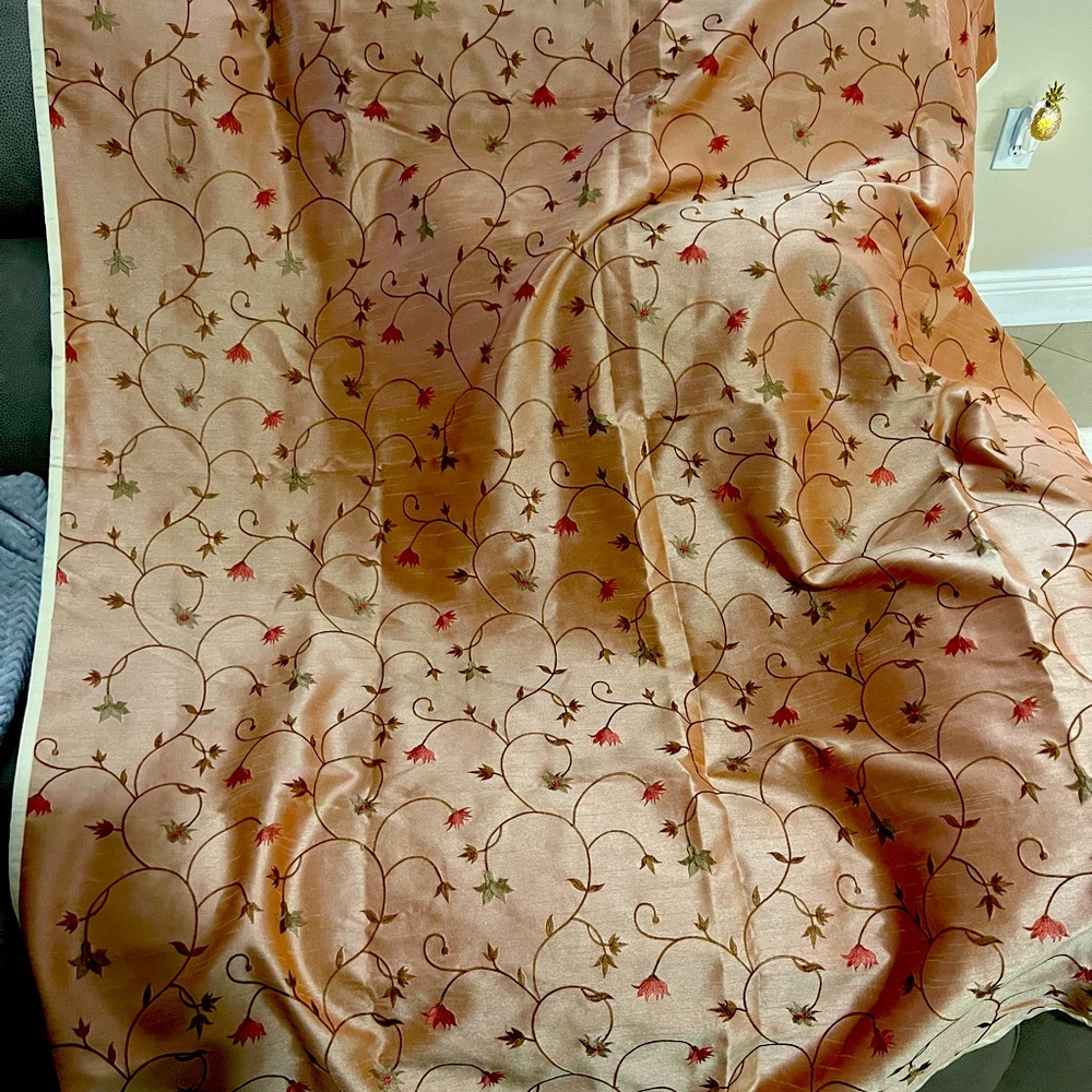 Throw blanket from Pier 1 size 50 x 62 beautiful satin finish in peach.